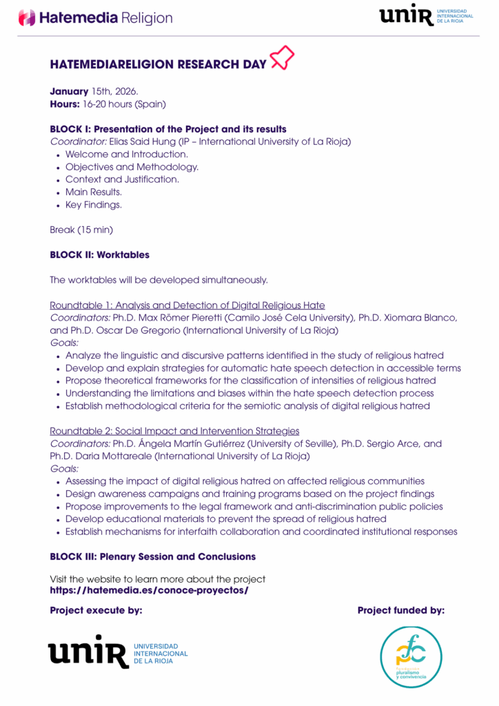 Research Workshop HatemediaReligion